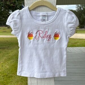 White Kids Shirt with Embroidered Design